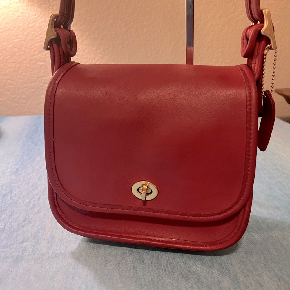 Coach Red Leather Shoulder Bag